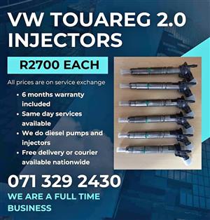 VW TOUAREG 2.0 INJECTORS FOR SALE WITH WARRANTY