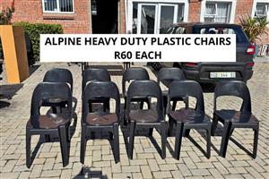 ALPINE HEAVY DUTY PLASTIC CHAIRS 