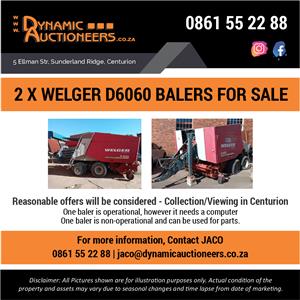 2 X Welger D6060 Balers for sale!