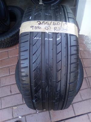 2xHifly tyres 255/40/19 95% thread