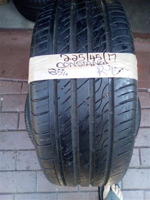 2xContancy tyres 225/45/17 normal 85% thread