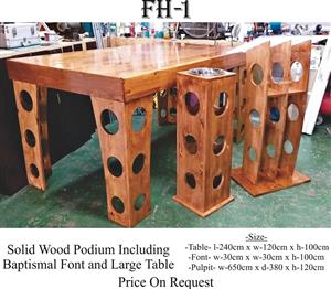 FH1 - SOLID WOOD PASTORAL TRADITIONAL STYLE CHURCH SET
