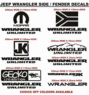 Jeep Wrangler JK side fender decals stickers