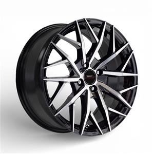 16″ A-Line Dexter 5×100 Black Machine Face Alloy Wheels