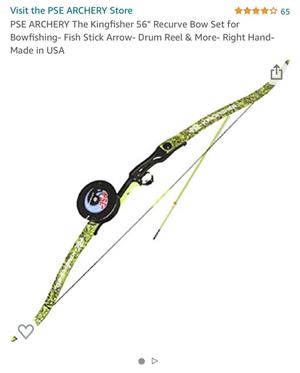 Pse kingfisher bow 45* plus reel and arrow