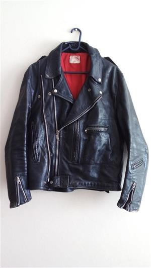 M&S Motor Cycle Leather Jacket Size L