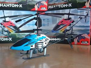 BLUE RC PHANTOM X HELICOPTER TOY