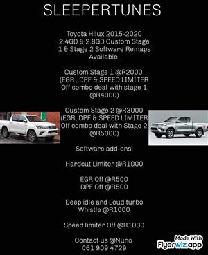 Toyota Hilux 2.4GD and 2.8GD Custom Chip Tuning Available