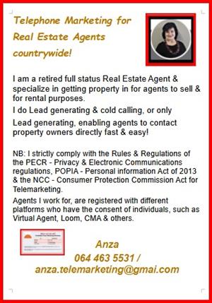 Telephone & Lead generating for Real Estate Agents countrywide! Contact Anza