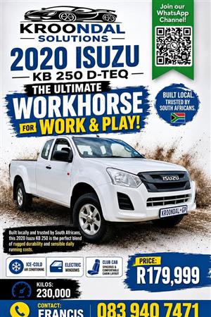 2020 Isuzu D-Teq KB250 2.5L Turbo Diesel Club Cab