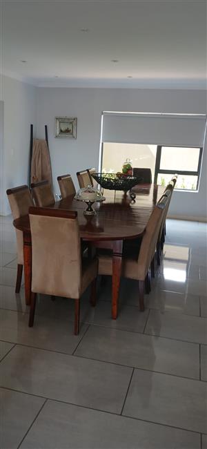 Coricraft Mahogany 12 Seater Dining Table Including Dining Chairs Highback 