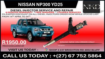 Nissan Np300 yd25 Diesel Injectors on recondition