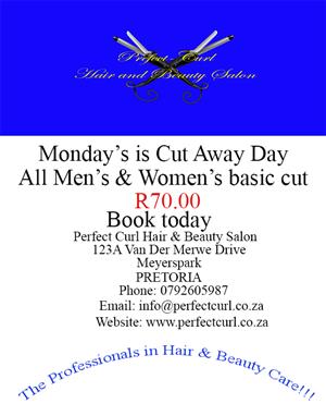 Monday Cut Away Day at Golden Curl Hair & Beauty Salon