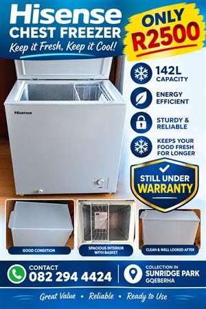 Hisense Chest Freezer 142l  Under Warranty 