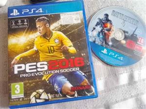 PS4 VIDEO GAMES BATTLE FIELDS 4 & PES2016 PRO EVOLUTION