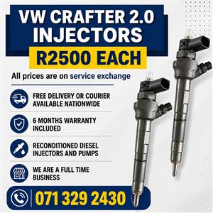VW CRAFTER 2.0 INJECTORS FOR SALE WITH 