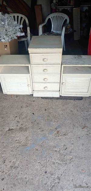 Drawers and 2 side table set.