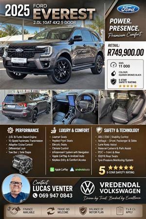 2025 FORD EVEREST 2.0L 10A/T 4X2 5 Door