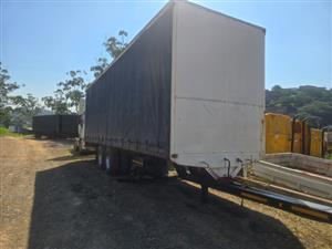 T872- 2004 TRANSPEC DRAWBAR CURTAINSIDE TRAILER