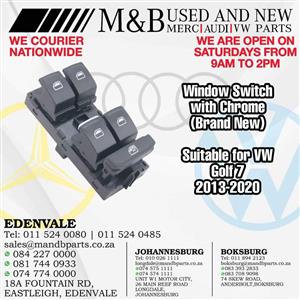 Window Switch with Chrome (Brand New)  Suitable for VW Golf 7