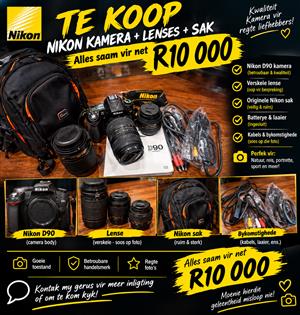 Nikon D90 with 3 lenses and bag