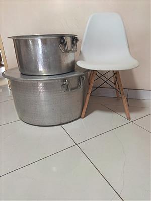 2 X Catering Aluminium Pots : Width 75 Length 38 cm(NEW)  & Width 50 Length 27cm
