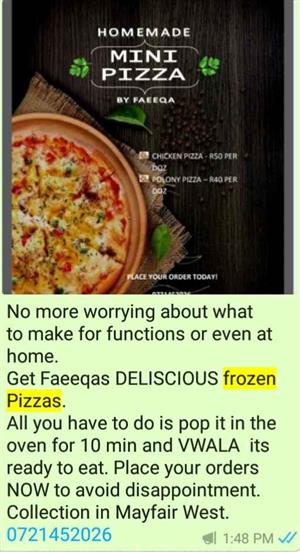 Frozen pizzas
