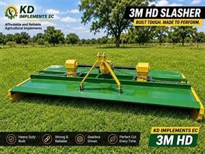 3 M HD slasher on lifts with Tbox and double blades (8) with PTO clutch