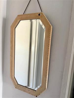 Antique Octogonal wall mirror with decorative knob pattern