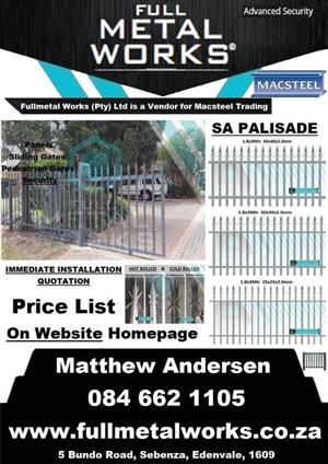 Palisade fencing