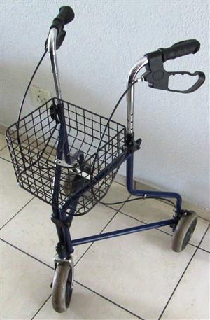 Three Wheel Walker / Rollator / Walking Aid with Basket and Brakes