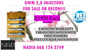 GWM 2.8 DIESEL INJECTORS FOR SALE AND REBUIL WITH TEST REPORT
