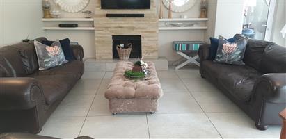 Two 3-Seater Plush Leather Coricraft Couches