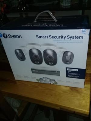 Smart Security System with expandable 4 camera video and sensor light protection