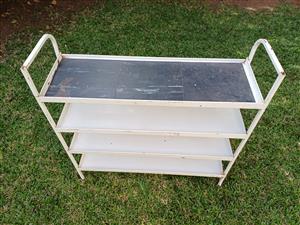 Metal trolley shelving unit