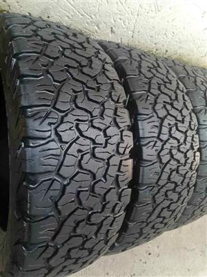 Fairly used set 265/60/18 BF Goodrich KO2 A/T tyres with about 85% life left on them