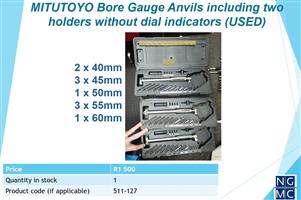 MITUTOYO Bore Gauge Anvils including two holders without dial indicators (USED)