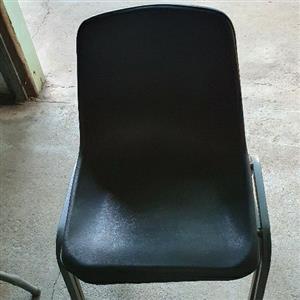 chairs steel frame and black seat