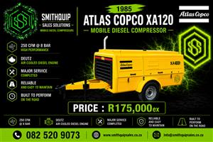 Atlas Copco 250cfm Mobile Diesel Compressor - XA120