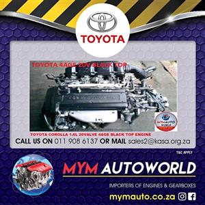TOYOTA COROLLA 1.6L 20VALVE 4AGE BLACK TOP ENGINE