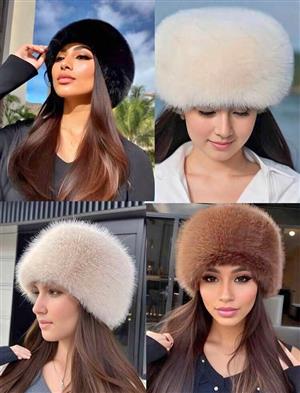Fashionable Fluffy Faux Fur Trapper Hat With Ear Flaps, Soft Warm Panama Hat For Women, Winter