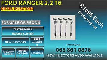 RECON & NEW DIESEL FUEL INJECTORS FOR  FORD RANGER 2,2 T6 FOR SALE