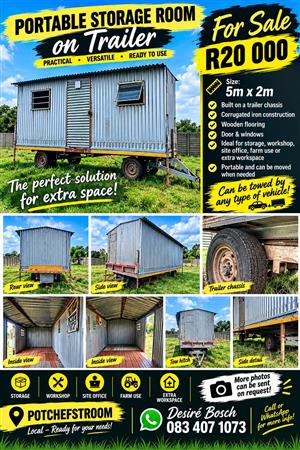 Portable storage room on trailer for sale