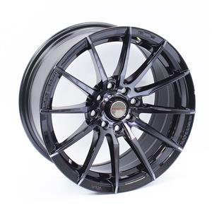 15″ A-Line Zest 4/100 & 4/114 Satin Black Tint Alloy Wheels