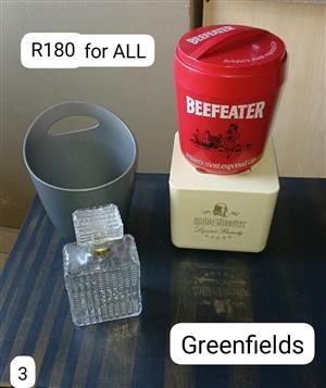 ice buckets & decanter