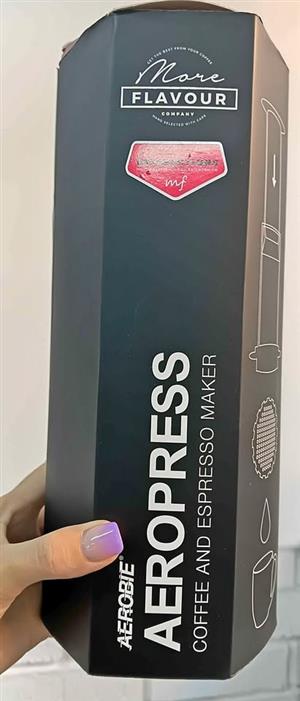 Brand new Aerobie Aeropress coffee and espresso maker plus bag of Mugg and Bean roasted coffee