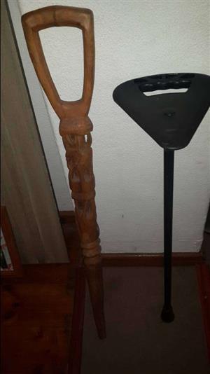 wooden carved walking stick 