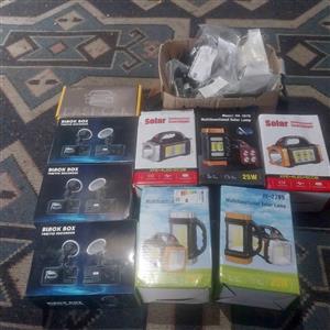 Clearance Sale dashcams, solar torches, car chargers