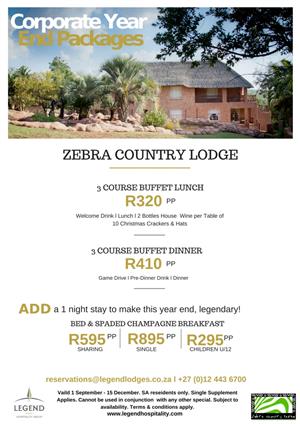 Zebra Country Lodge Corporate Year End Special Junk Mail - 