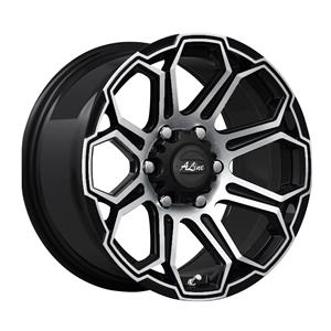 17″ A-Line Terminator 6/139 Black Machine Face Alloy Wheels
